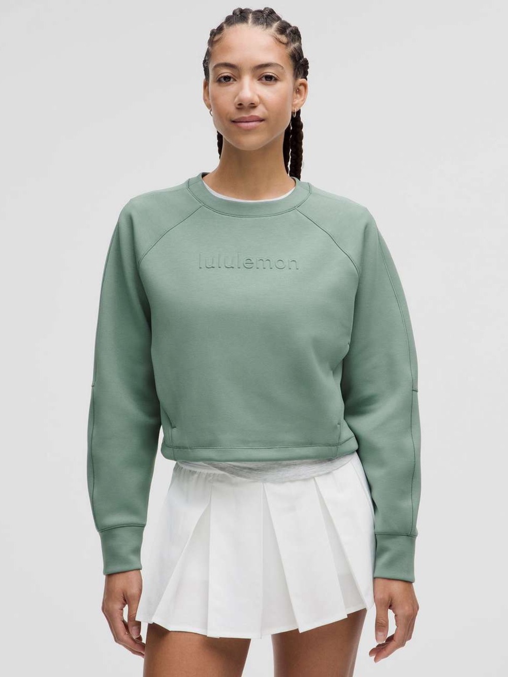 Lululemon Smooth Spacer Cropped Pullover *Graphic in Crater Blue Size 12